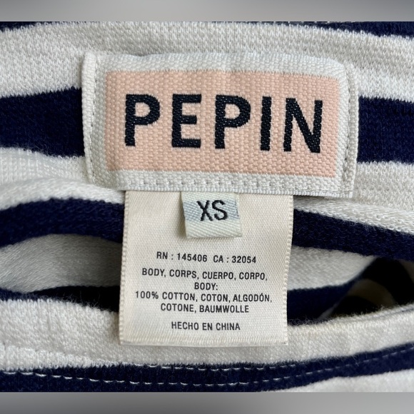 Anthropologie PEPIN Navy & Cream Cotton Dress Crochet Beach Style NWOT Size XS - Picture 3 of 5